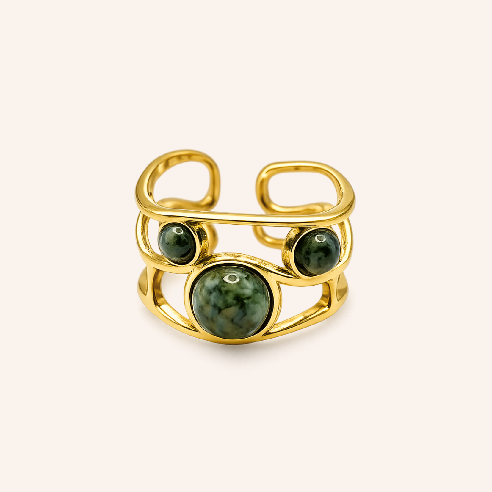 Bague ajustable - Félicie (verte)