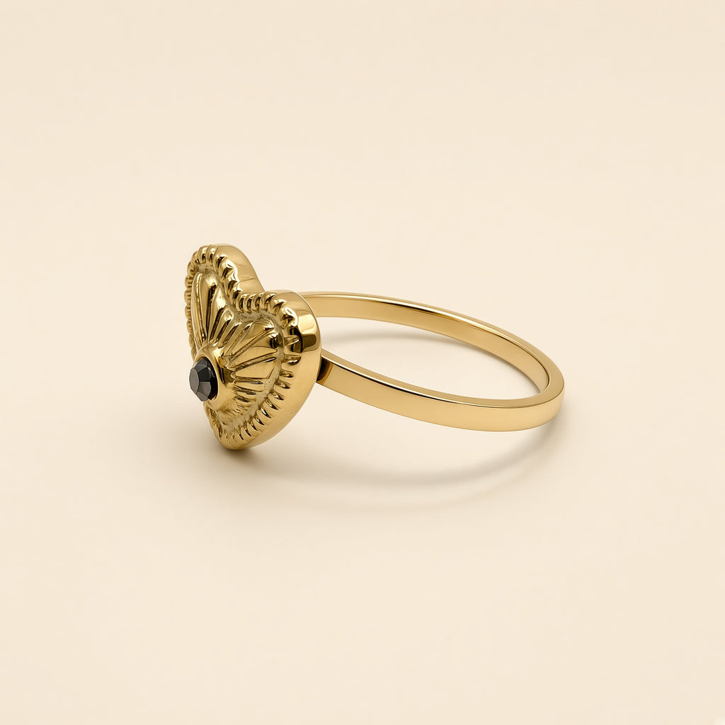 Bague Bertille dorée — vue de profil, anneau taille 55