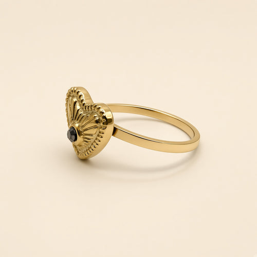 Bague Bertille dorée — vue de profil, anneau taille 55