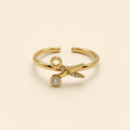Bague ajustable Noélie dorée — vue de face