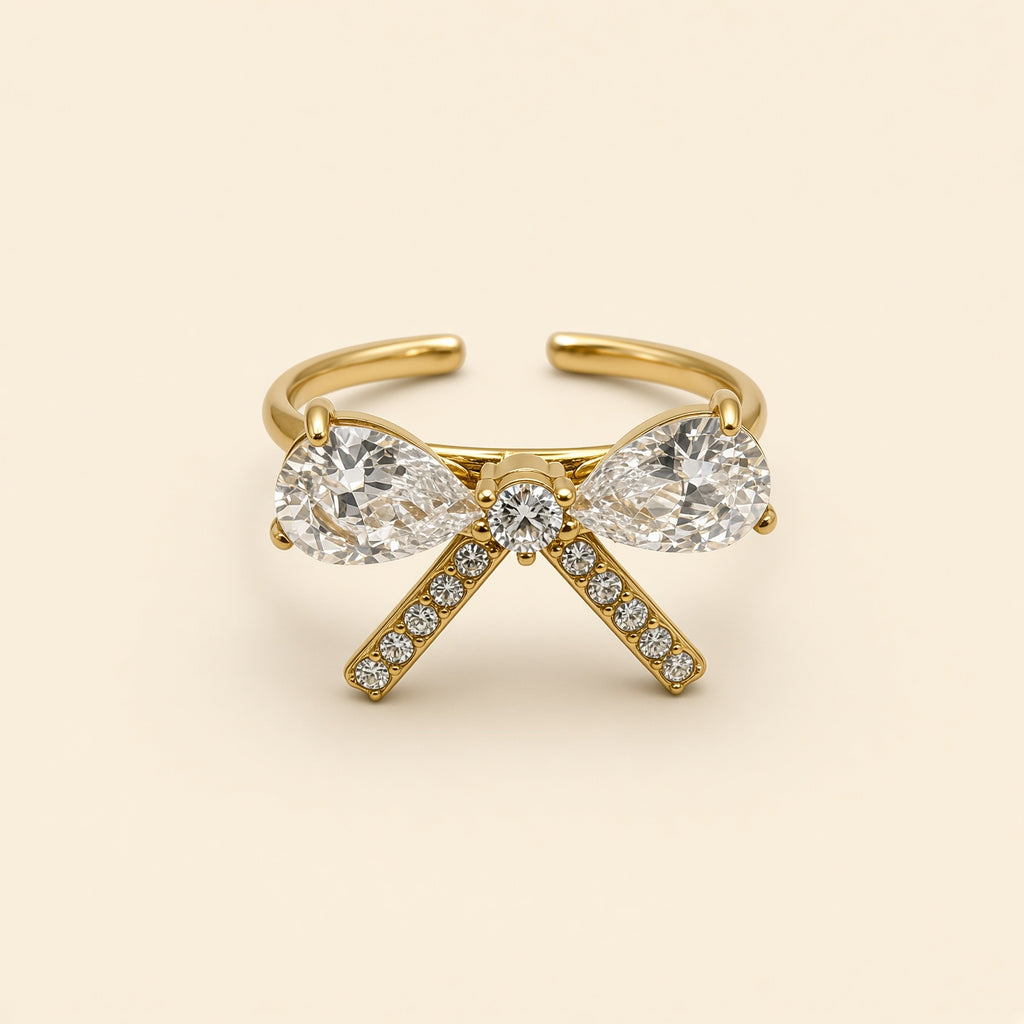 Bague ajustable Sibylle dorée — vue de face