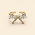 Bague ajustable Sibylle dorée — vue de face