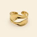 Bague ajustable Julya dorée — vue de face
