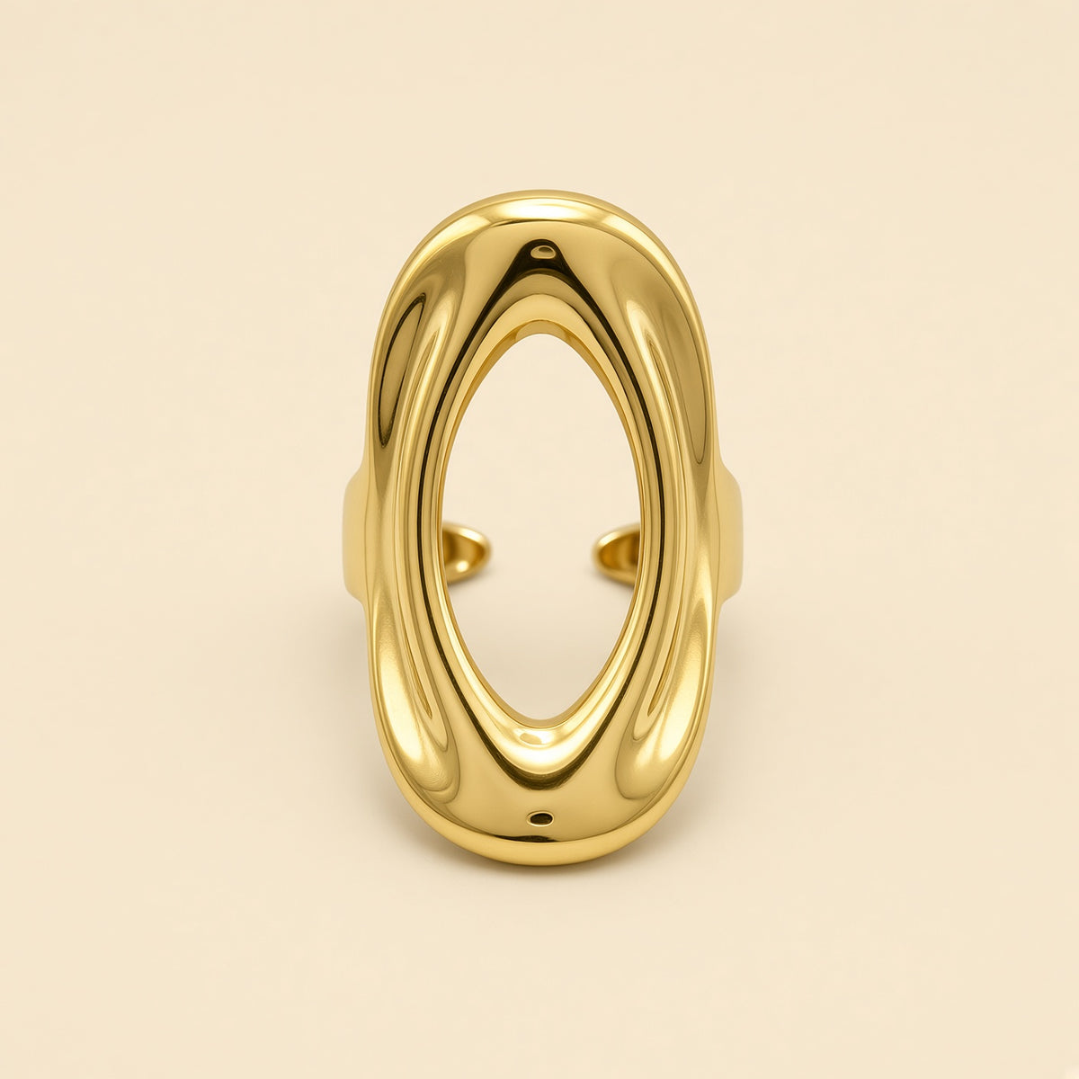 Bague ajustable Gloria dorée — vue de face