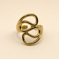 Bague ajustable Chloé dorée — vue de face