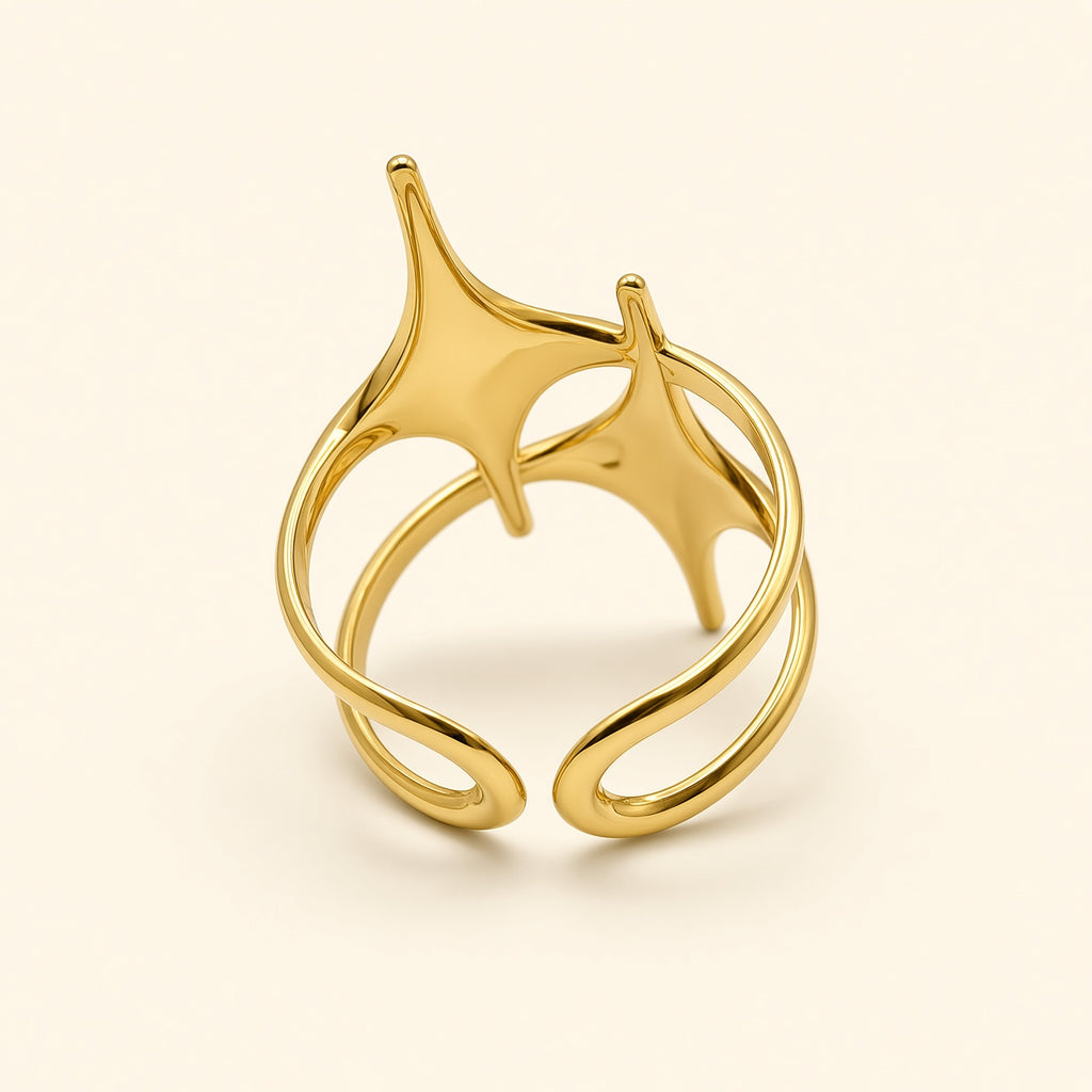 Bague ajustable Hailey dorée — autre vue de dos