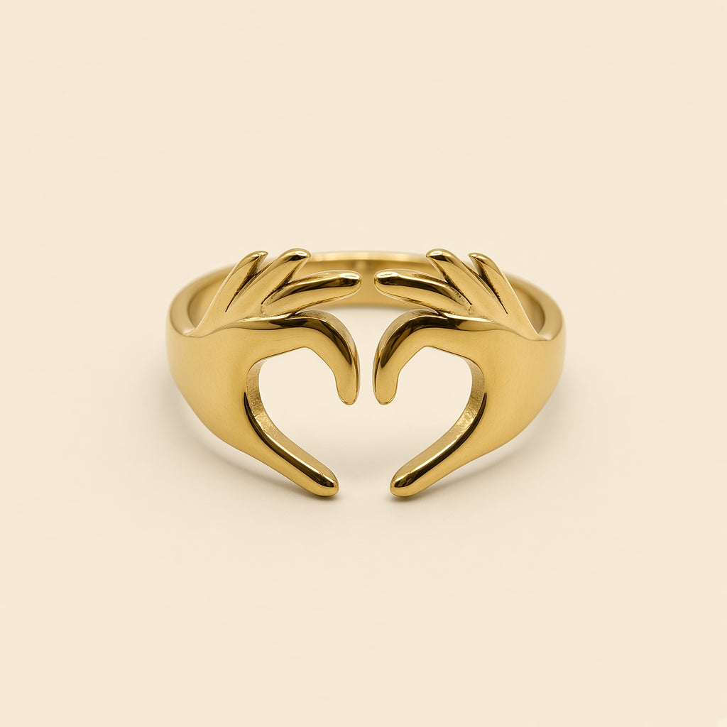 Bague ajustable Léonie dorée — autre vue de face
