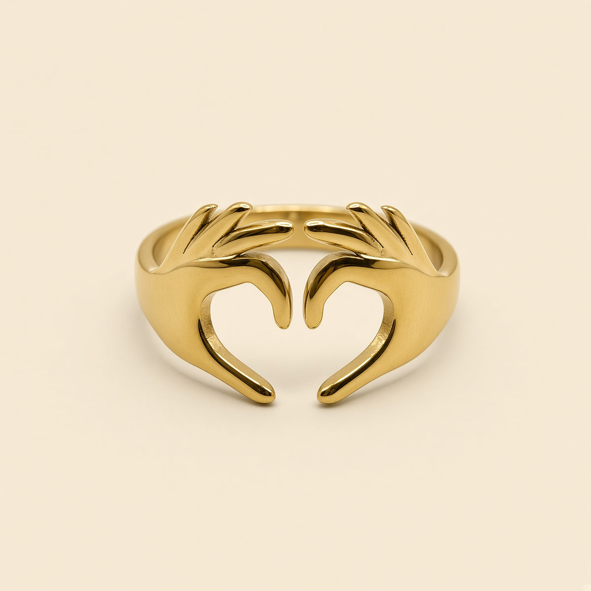 Bague ajustable Léonie dorée — autre vue de face